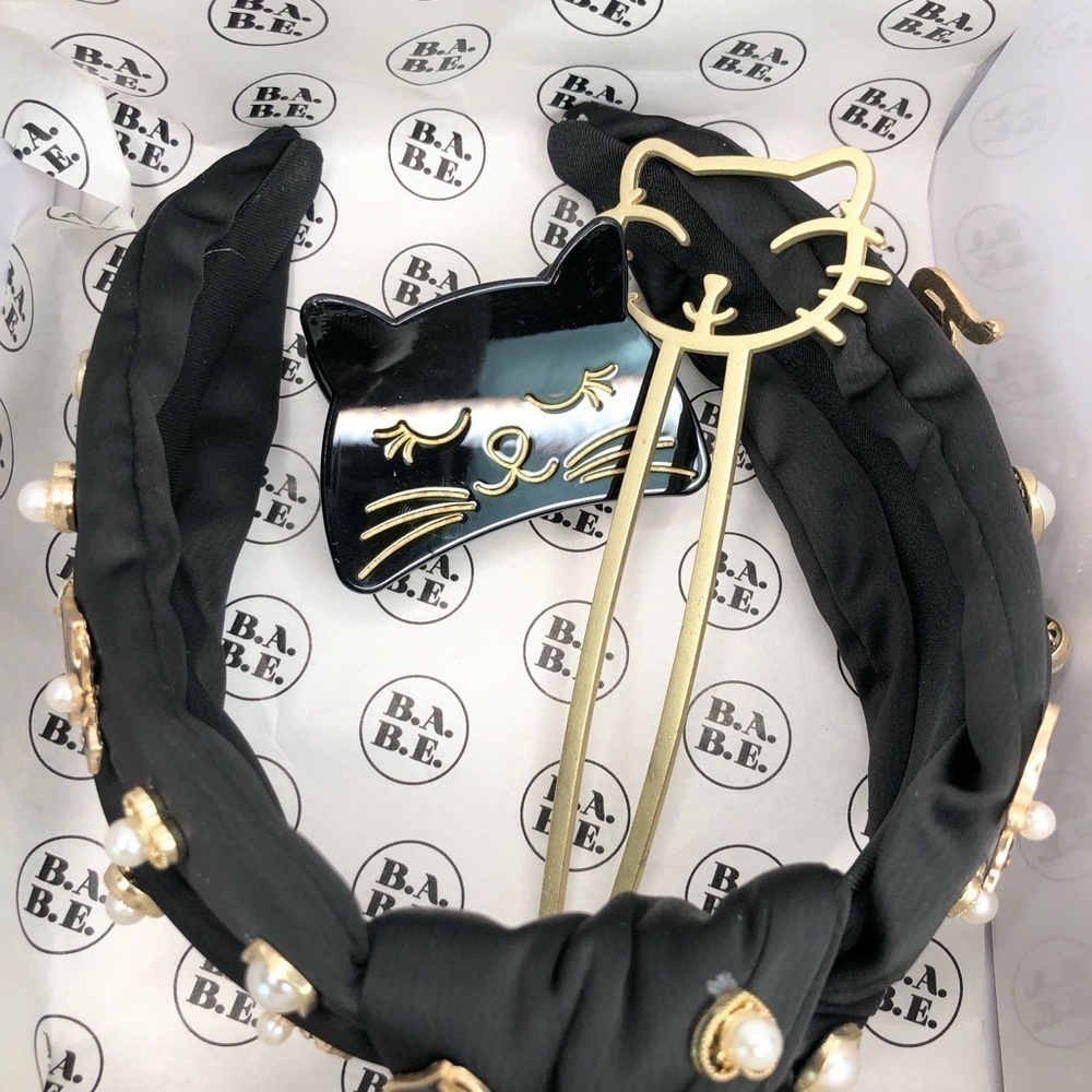 𝅺8- Cat Lovers Headband Bundle Black